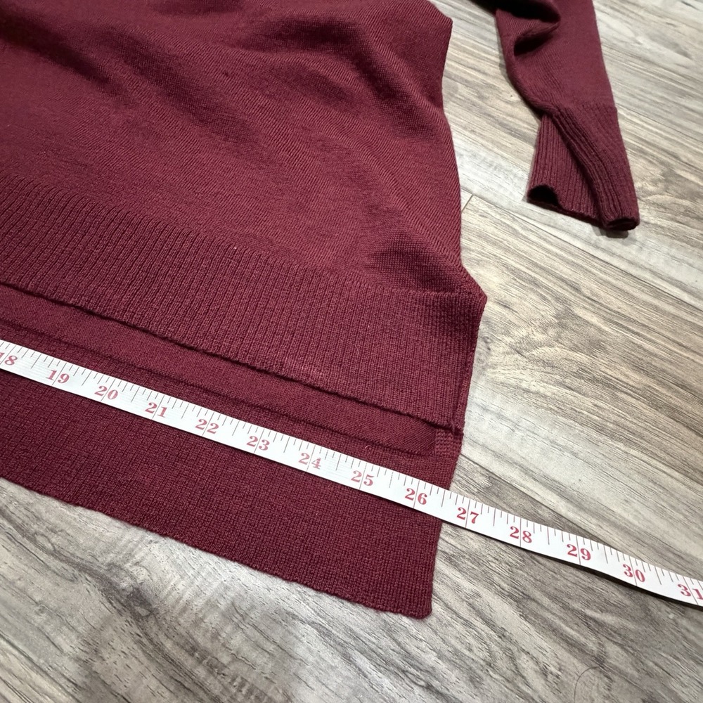 Eileen Fisher Asymmetrical Long Sleeve Dress in Wine - Picture 7 of 8